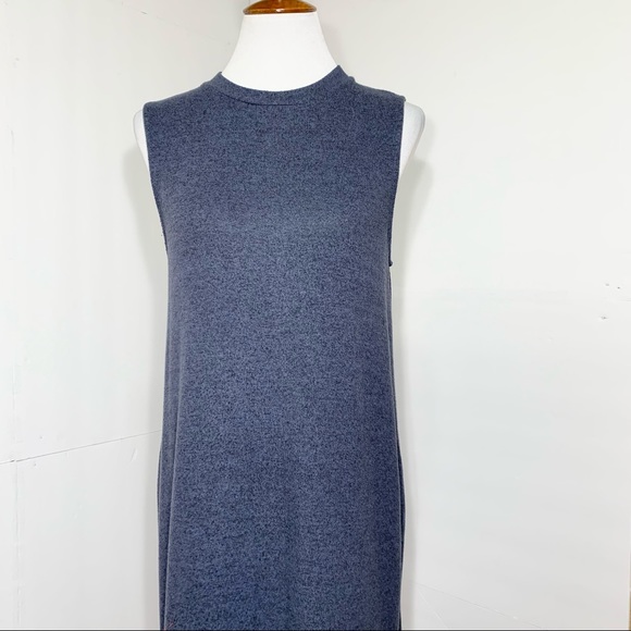 SOLD-Anthropologie Sleeveless Knit Blue Midi Dress - Picture 3 of 12